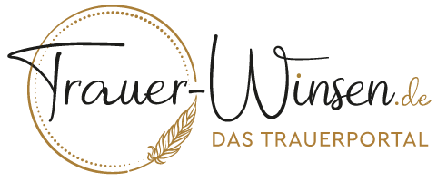 Logo für Trauer-Winsen.de mit kursiver Schrift, einem Weizenmotiv und dem Schriftzug DAS TRAUERPORTAL in Großbuchstaben. - Bestattungsunternehmen in Winsen, Harburg und in der Elbmarsch.